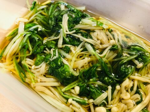 レンジで簡単♪えのきと水菜のおひたし